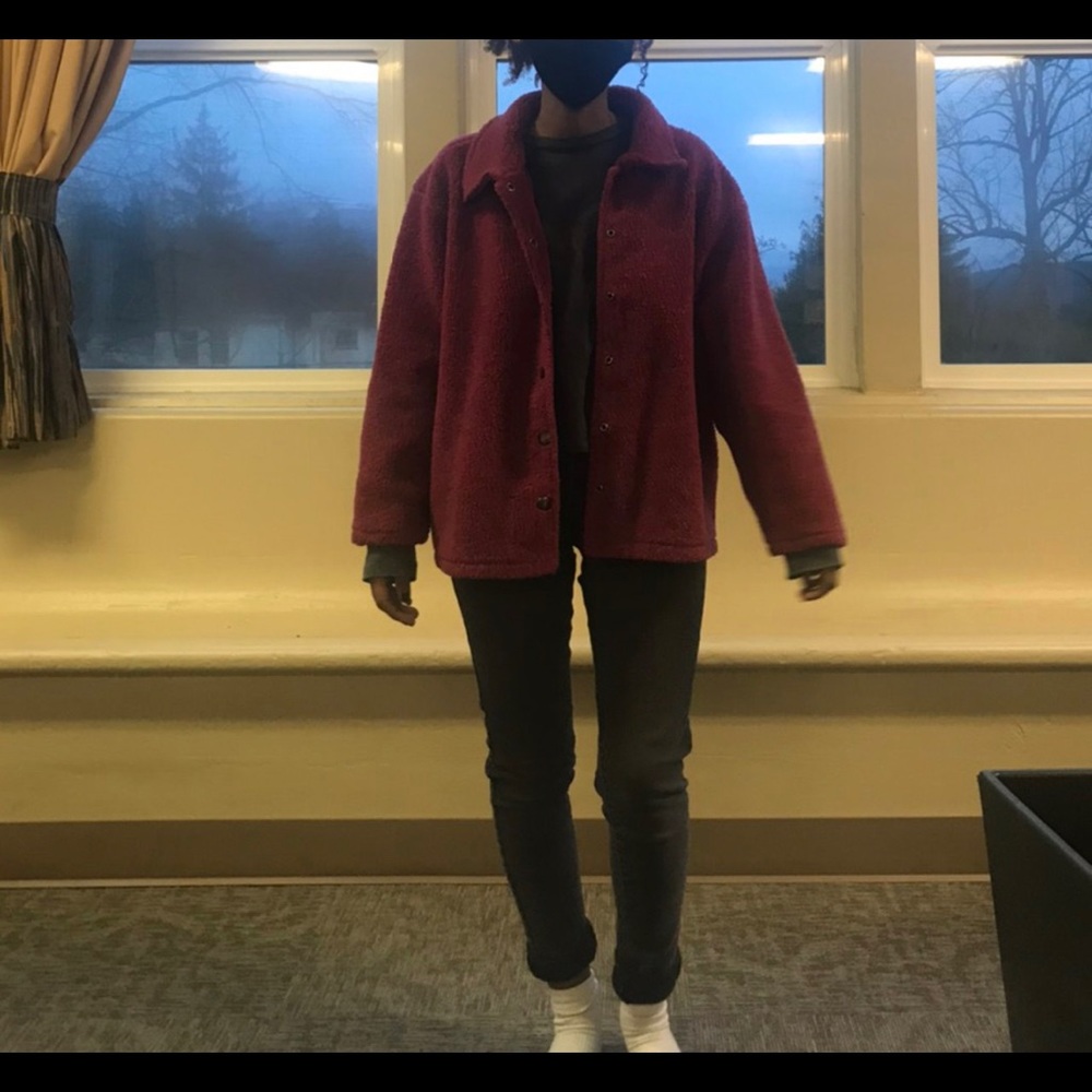 Vintage button fleece teddy jacket